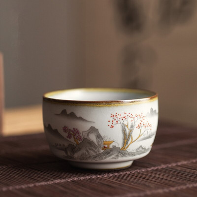 Китайски Ru Kiln Посуда Чаени чаши ChaZhan Anti Scaling Retro Teacup Ceramic Multicolor Master Personal Single Cup Drinkware