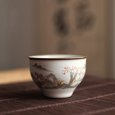 Китайски Ru Kiln Посуда Чаени чаши ChaZhan Anti Scaling Retro Teacup Ceramic Multicolor Master Personal Single Cup Drinkware