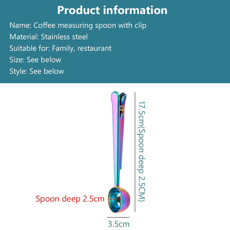 10 vnt rankenos maišelis tirpios arbatos kavos šaukštas virtuvės reikmenys nerūdijančio plieno ilgas sandarinimo segtukas „du viename“ espreso kavos dekoravimas