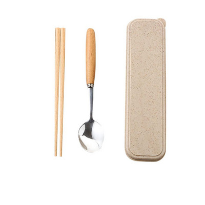 3 DB Kanál Villa Evőeszköz Hordozható étkészlet Ebéd étkészlet Dobozkészlettel 401 Rozsdamentes acél konyhai kiegészítők