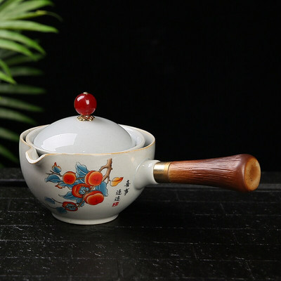 Set de ceaiuri din porțelan chinezesc Gongfu Set de ceainic portabil cu aparat de ceai cu rotație de 360 și infuzor Set de ceremonie a ceaiului Set de ceainic pungă