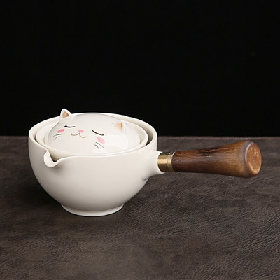 Set de ceaiuri din porțelan chinezesc Gongfu Set de ceainic portabil cu aparat de ceai cu rotație de 360 și infuzor Set de ceremonie a ceaiului Set de ceainic pungă