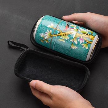 Δημιουργικό φορητό ταξιδιωτικό κεραμικό σετ τσαγιού One Pot Σετ δώρου με δύο φλιτζάνια Πορσελάνινο σετ τσαγιού Kung Fu Τσάντα αποθήκευσης Teaware Business Δώρο