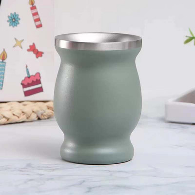 8 unces Yerba Mate tējas krūze Divsienu dabīgā ķirbja dzēriena trauki Argentīnas ķirbja formas viegli tīrāms nerūsējošais tērauds