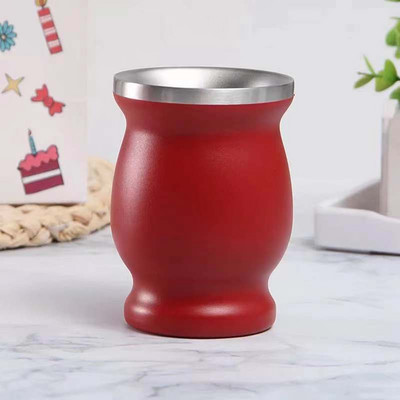 8 unces Yerba Mate tējas krūze Divsienu dabīgā ķirbja dzēriena trauki Argentīnas ķirbja formas viegli tīrāms nerūsējošais tērauds