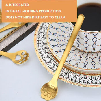 10 ΤΕΜ από ανοξείδωτο ατσάλι Kitty Paw Shape Tea Coffee Stirring Colander Spoons Set Sceam Poons Poons