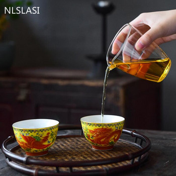 Jingdezhen Керамична чаша за чай Oolong Бутикова купа за чай Ръчно изработен порцеланов Сервиз за чай Аксесоари Master Teacup Персонална единична чаша