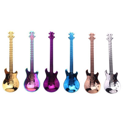 6 ks kávových čajových lyžičiek, gitarových lyžičiek, farebných dezertných lyžičiek z nehrdzavejúcej ocele, hudobných lyžičiek na demitasse, roztomilých kuchynských pomôcok na čaj.