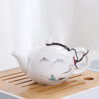 Керамичен чайник Една тенджера Четири чаши Пътуване на открито Кунг-фу Чайник Мъжка чанта Комплект чаши за пътуване Tcup Подаръчен комплект чай Комплект китайски чай