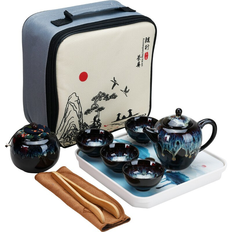 Čínska cestovná čajová súprava Kung Fu, keramická glazúrovaná kanvica na čaj, šálka Gaiwan, porcelánová čajová súprava, kanvice, súpravy čajového riadu, riad na nápoje, čajový obrad