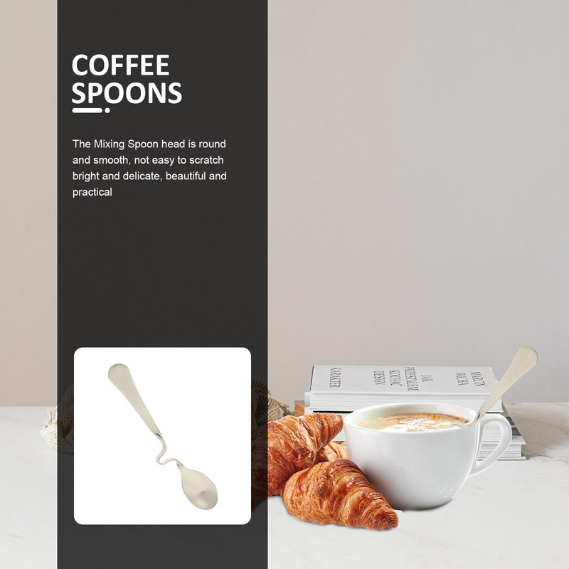 Kanál Kanál Cukor Torta Kávékrém Kanál Keverő Kaviár Demitasse Basting Tea Keverő Espresso Desszert Joghurt Görbült Vicces