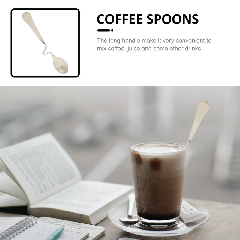 Kanál Kanál Cukor Torta Kávékrém Kanál Keverő Kaviár Demitasse Basting Tea Keverő Espresso Desszert Joghurt Görbült Vicces