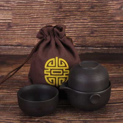 Prijenosni putni set za čaj Yixing Purple Clay Teapot Quik Lonci Jedan lonac i dvije šalice Teaware Kineski čajnici za piće