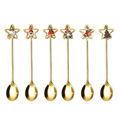 Craciun Tort Furculite Set Linguri Pentru Desert Fructe Salata Furculite Otel Inoxidabil 85DA