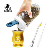 1 kom/lot Yerba Mate setovi posuđa za čaj uključuju čašicu s tikvicama od nehrđajućeg čelika, slamku za filtar, bombilu i funkciju točenja, plastičnu limenku za čaj, rasprodaja