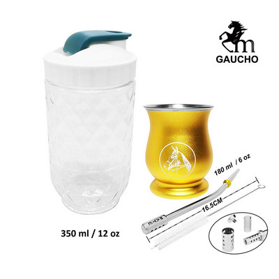 1 kom/lot Yerba Mate setovi posuđa za čaj uključuju čašicu s tikvicama od nehrđajućeg čelika, slamku za filtar, bombilu i funkciju točenja, plastičnu limenku za čaj, rasprodaja