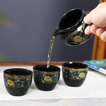Нови керамични пътни сервизи за чай Китайски преносим керамичен костен порцелан Чаша Gaiwan Чаша Порцеланова чаша Чай Комплектът чайник Kung Fu