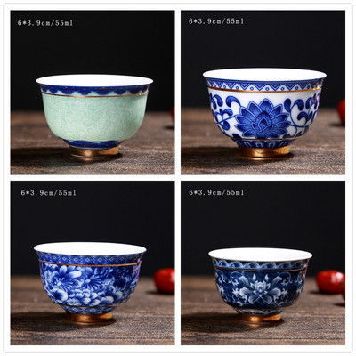 4 ks/sada Jingdezhen Retro ručne vyrobená keramická podložka pod šálku, ručne maľovaná butiková miska na čaj, čínska porcelánová čajová súprava