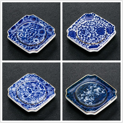 4 ks/sada Jingdezhen Retro ručne vyrobená keramická podložka pod šálku, ručne maľovaná butiková miska na čaj, čínska porcelánová čajová súprava
