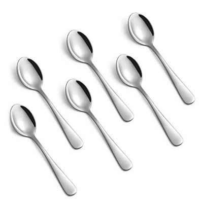6 kusov lyžičiek na espresso, mini lyžička na kávu z nehrdzavejúcej ocele s priemerom 4,7 palca, dezertná lyžička