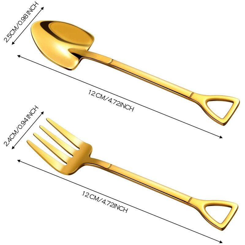 8 bucăți lopată lingură furculiță lopată cafea mâner furculiță în formă de desert