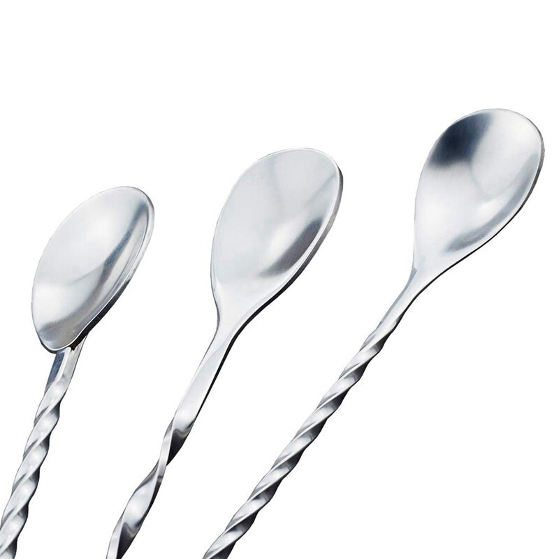 2 linguri de măsurat lingură de cafea, 30 ml metal și 3 bucăți linguri de amestecare din oțel inoxidabil Bară cu model în spirală