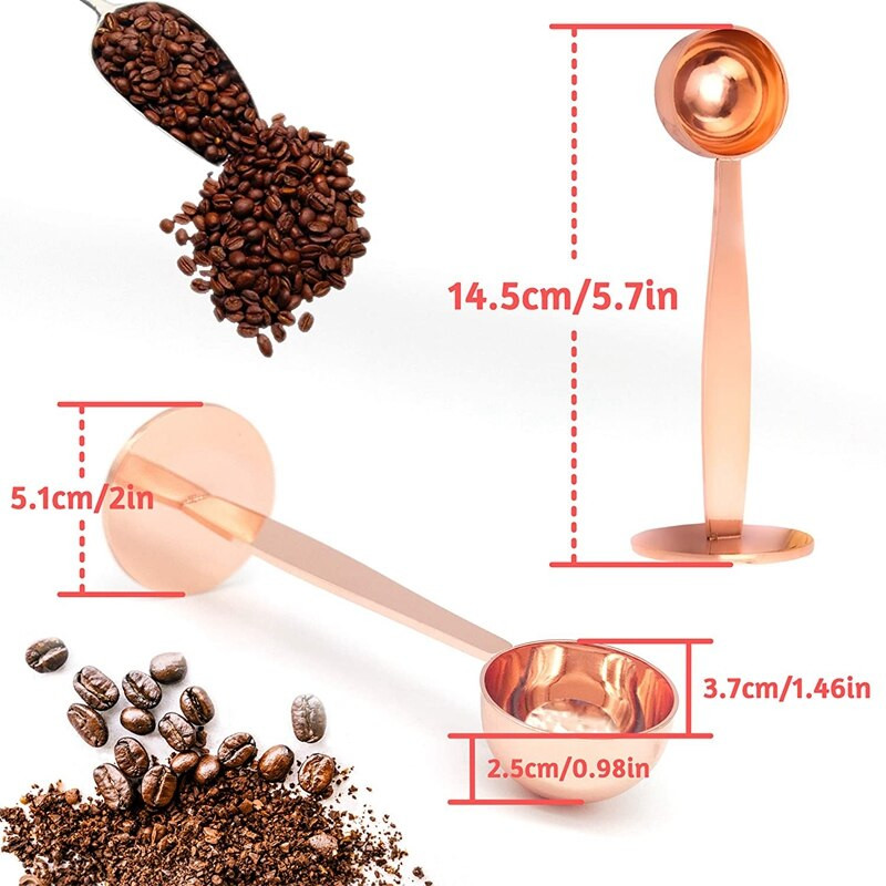 Nerezová odmerka na kávu 2 v 1, odmerka na espresso a lyžička na manipuláciu s espressom, verný spoločník