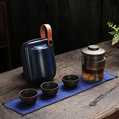 Китайски кунг-фу Teaset Преносим сервиз за чай за пътуване Yixing Purple Clay Teapot Quik Pots Teaware Китайски чайници за напитки
