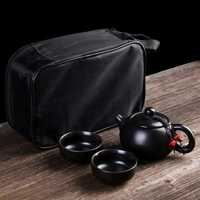Prijenosni keramički set posuđa za čaj Kineski kung fu pribor za čaj Čajnik Putnički pribor za čaj s vrećicom Set za čaj Gaiwan Čaj Šalice čaja Ceremonija