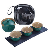 Nešiojamas kelioninis arbatos rinkinys Keraminis arbatinukas Virdulys Quik Puodai 1 puodas ir 3 puodeliai Arbatos indai Biuro namams Kinų gėrimų arbatinukaiArbatos puodelis