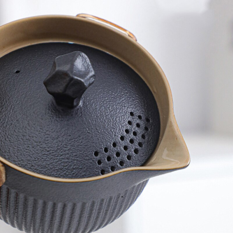 Nešiojamas kelioninis arbatos rinkinys Keraminis arbatinukas Virdulys Quik Puodai 1 puodas ir 3 puodeliai Arbatos indai Biuro namams Kinų gėrimų arbatinukaiArbatos puodelis