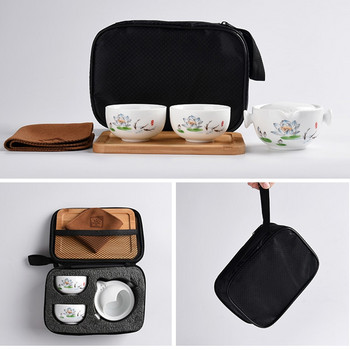 Керамични чайници gaiwan чаши за чай китайски прибори за чай преносими комплекти за чай за пътуване с пътна чанта Безплатна доставка