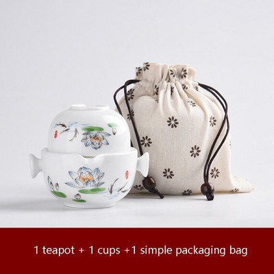Keraminiai arbatinukai gaiwan arbatinukai kiniški arbatos indai nešiojami kelioniniai arbatos rinkiniai su kelioniniu maišeliu Nemokamas pristatymas