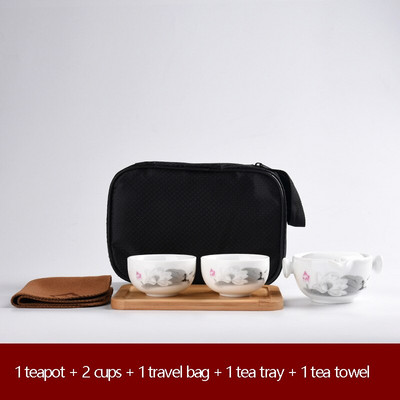 Keraminiai arbatinukai gaiwan arbatinukai kiniški arbatos indai nešiojami kelioniniai arbatos rinkiniai su kelioniniu maišeliu Nemokamas pristatymas