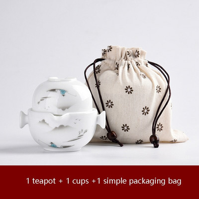 Keraminiai arbatinukai gaiwan arbatinukai kiniški arbatos indai nešiojami kelioniniai arbatos rinkiniai su kelioniniu maišeliu Nemokamas pristatymas