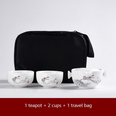 Keraminiai arbatinukai gaiwan arbatinukai kiniški arbatos indai nešiojami kelioniniai arbatos rinkiniai su kelioniniu maišeliu Nemokamas pristatymas
