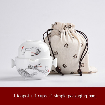 Keraminiai arbatinukai gaiwan arbatinukai kiniški arbatos indai nešiojami kelioniniai arbatos rinkiniai su kelioniniu maišeliu Nemokamas pristatymas
