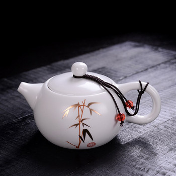 Китайски сервиз за чай Пътуване на открито Кунг-фу Прибори за чай Една тенджера Четири чаши Керамичен чайник Чаша за чай Чаена церемония Преносими сервизи Порцелан