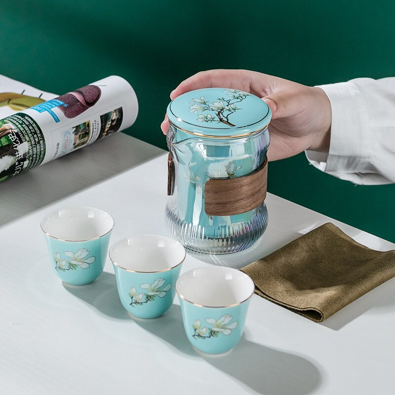 Čínska cestovná čajová súprava Kung Fu, keramická glazúrovaná kanvica na čaj, šálka Gaiwan, porcelánová čajová súprava, kanvice, súpravy čajového riadu, riad na nápoje, čajový obrad