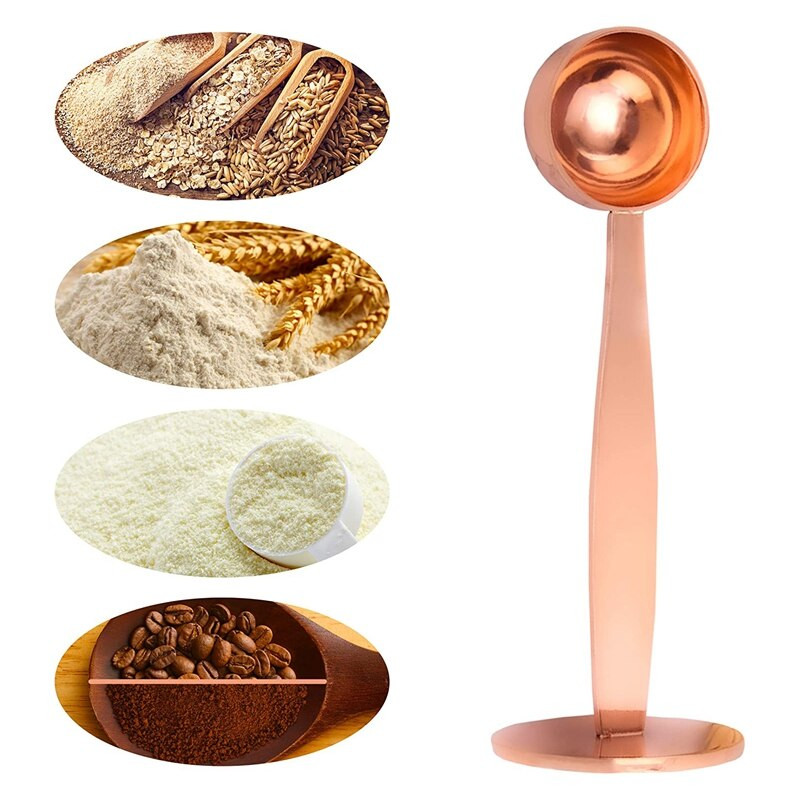 Nerūdijančio plieno kavos kaušelis 2 viename espreso kavos matavimo ir sulaužymo šaukštelis espreso kavos aparatas, ištikimas kompanionas