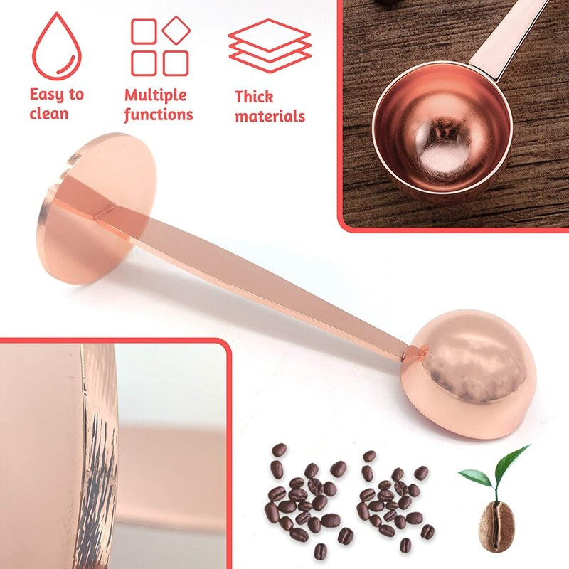 Nerūdijančio plieno kavos kaušelis 2 viename espreso kavos matavimo ir sulaužymo šaukštelis espreso kavos aparatas, ištikimas kompanionas