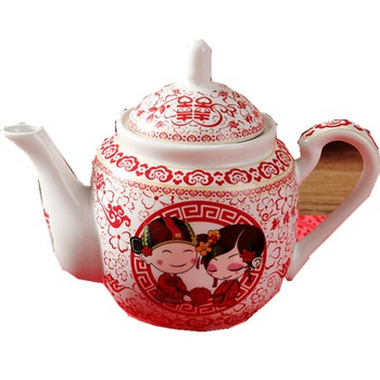 Керамика Сервиз за чай Творческа сватба Червена чаша за чай Студен чайник Домашен чайник Китайски стил Кунг Фу Черен чай Da Hong Pao Чайник