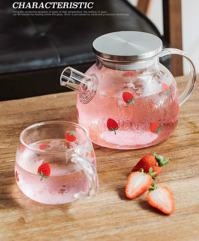 Червена роза Емайлиран кристален стъклен комплект за чай Комплект чаши за чай Чай с цветя Стъклени чаши за топли и студени напитки Домашен офис Комплекти за чай Подарък