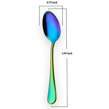 Χρώμα Rainbow TeaSpoons Coffee Spoon Mini Cake Spoon Σετ από ανοξείδωτο ατσάλι 6 τεμαχίων μεζούρες καφέ