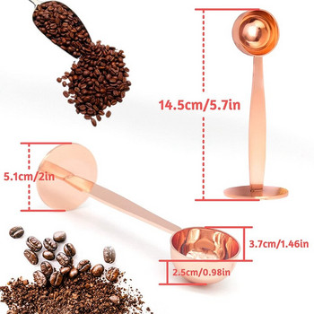 Лъжица за кафе от неръждаема стомана 2-в-1 еспресо мярка и лъжица за набиване на кафе машина еспресо верен спътник