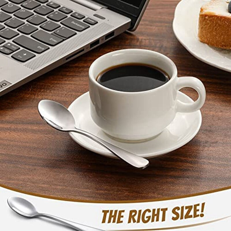 FORRÓ AKCIÓ 6 db eszpresszókanál, 4,7 hüvelykes rozsdamentes acél mini kávéskanál desszertkanál