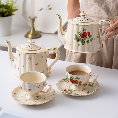 Aristocracy Teaware Cafe Party Ceainic Cupă de cafea Set farfurii Ceai englezesc de după-amiază Ceai negru Ceai din ceramică Ceai de porțelan