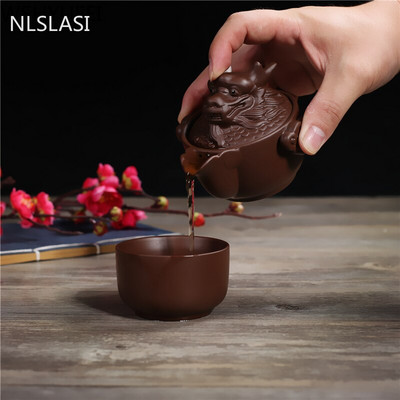 Комплект за чай Twelve zodiac Преносима чаша за чай за пътуване Yixing Purple Clay Teapot Quik Pots Teaware Китайски чайници за напитки