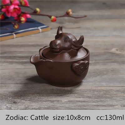 Set za čaj s dvanaest zodijaka Prijenosna putna šalica za čaj Yixing ljubičasti glineni čajnik Quik Lonci Posuđe za čaj Kineski čajnici za piće