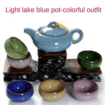 Ledom napukla šalica Set za čaj Keramička šalica za čaj Kung Fu Set za čaj Poklon kutija Set za čaj Čajnik Jednostavan pribor za domaćinstvo Čaj za vodu Čajnik